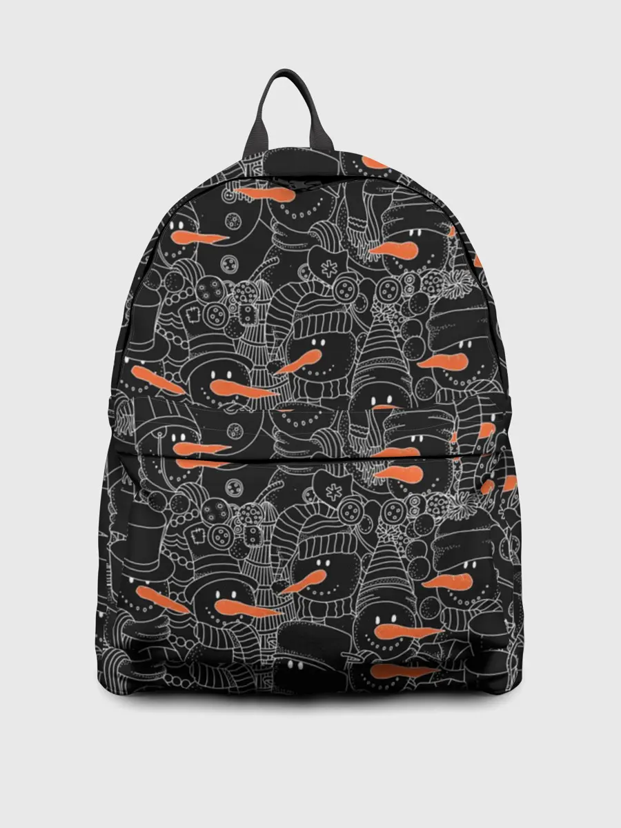 Рюкзак джинсовый / Черные снеговики