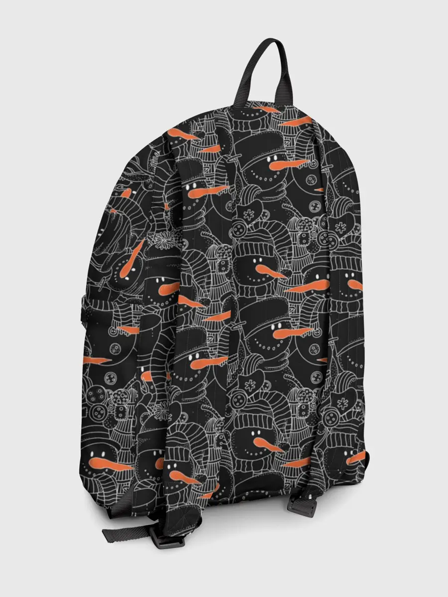 Рюкзак джинсовый / Черные снеговики