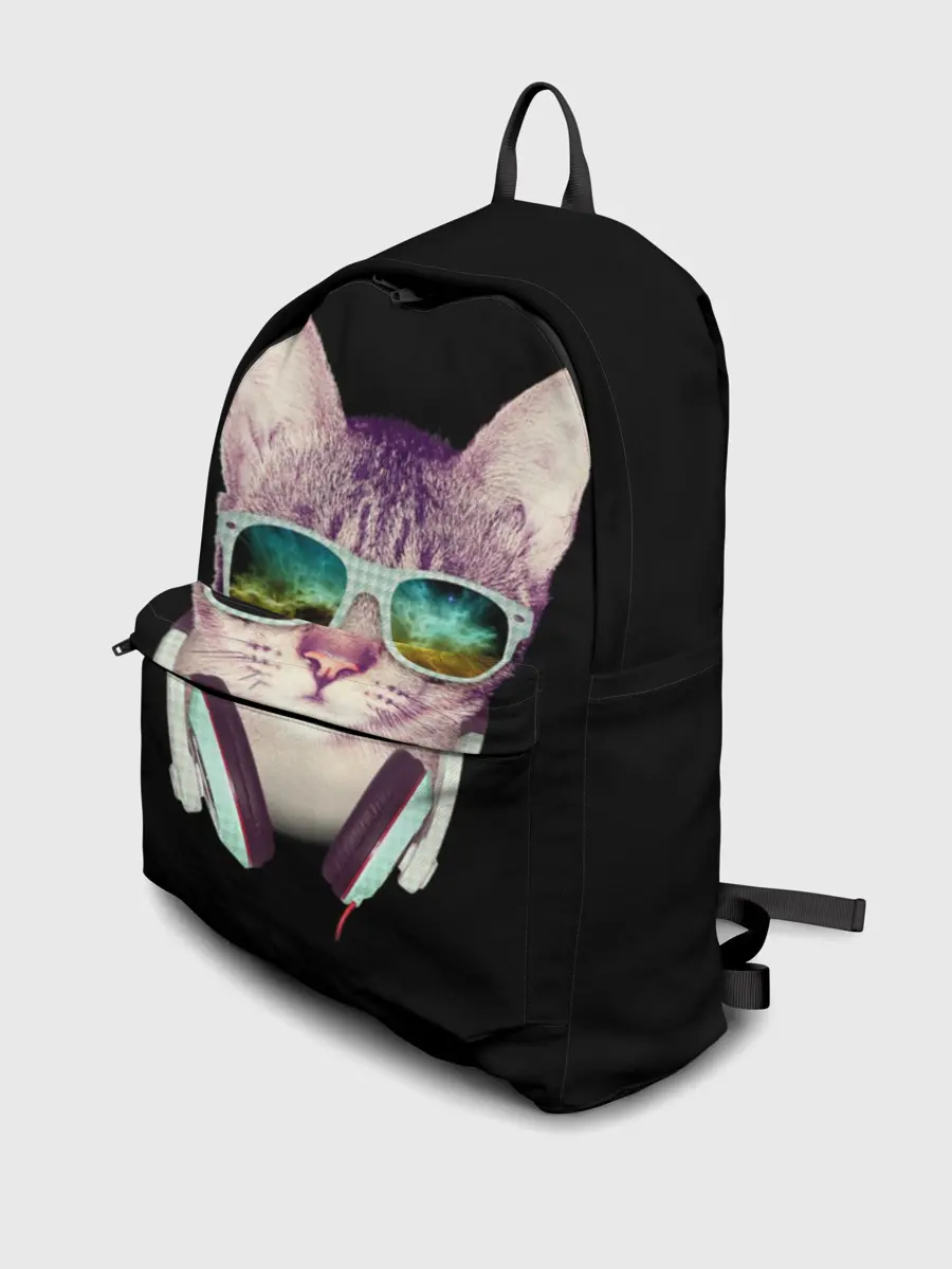 Рюкзак джинсовый / Кот в Наушниках