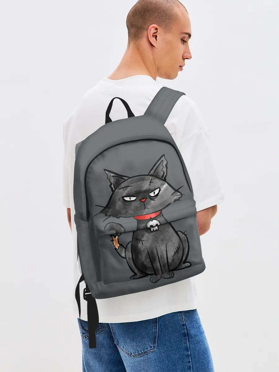 Рюкзак джинсовый / Кот бедолага