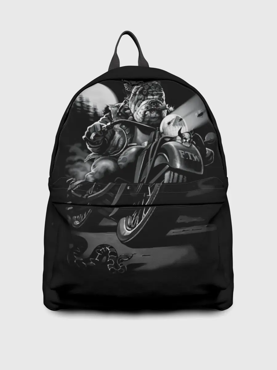 Рюкзак джинсовый / Biker dog / Пёс-байкер