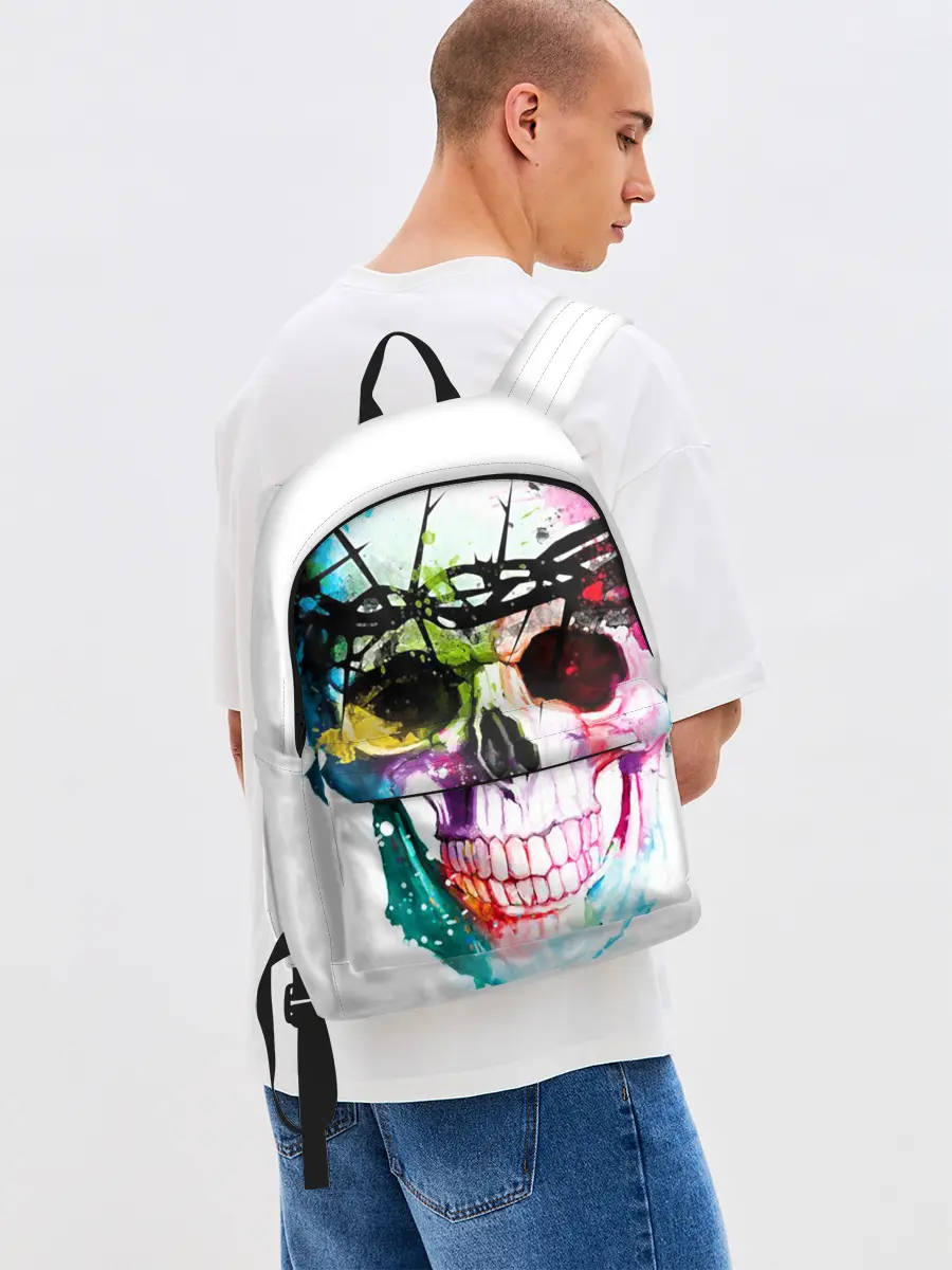 Рюкзак джинсовый / Череп и краска
