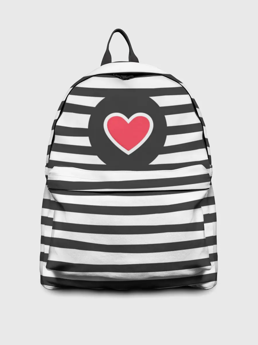 Рюкзак джинсовый / Сердце в полоску