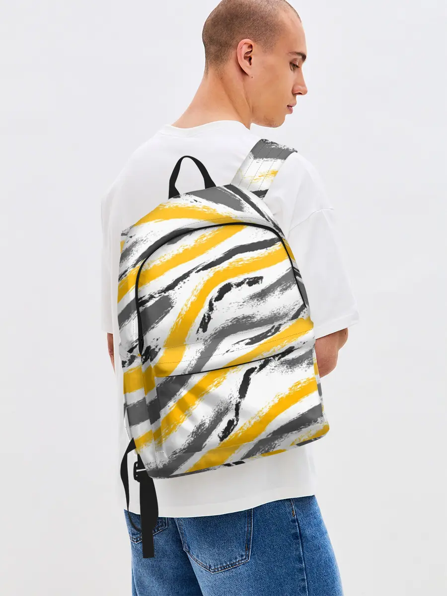 Рюкзак джинсовый / Серый-желтый