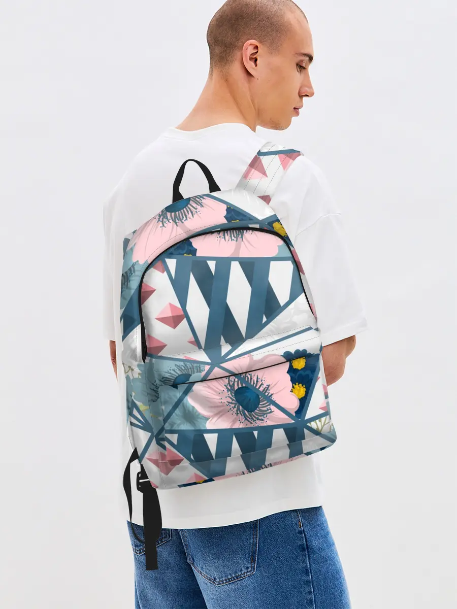 Рюкзак джинсовый / Геометрия цветов