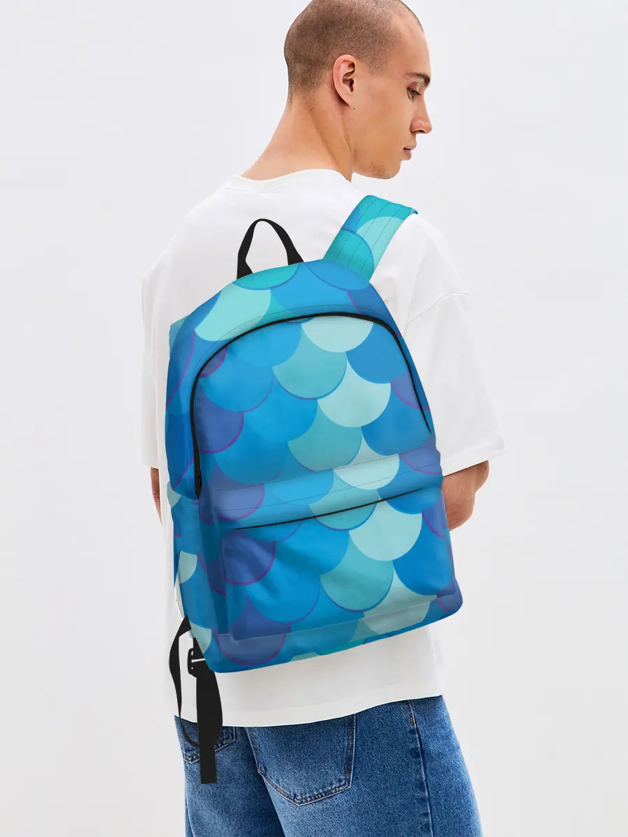 Рюкзак джинсовый / Синяя чешуя рыбы