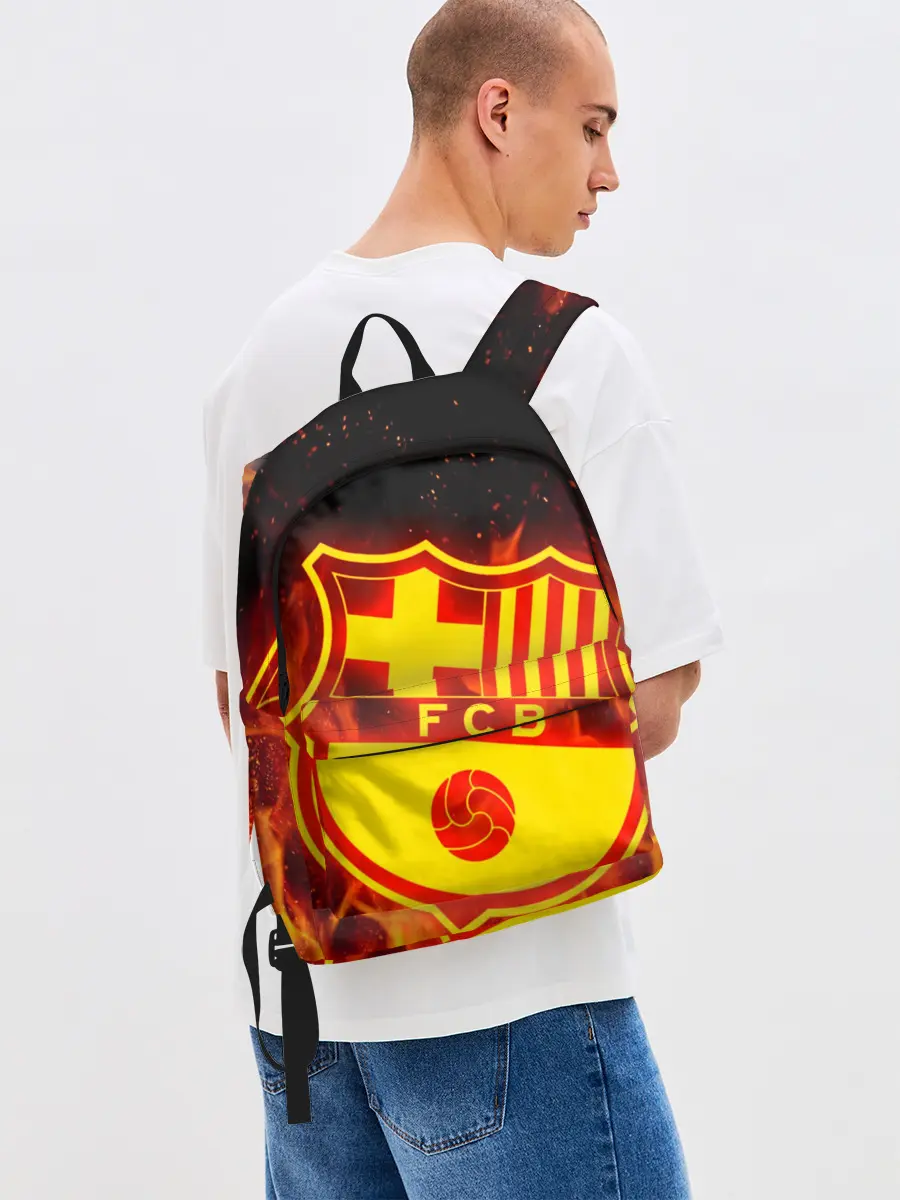 Рюкзак джинсовый / FC BARCELONA / FIRE / ОГОНЬ