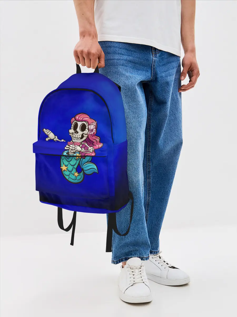 Рюкзак джинсовый / Русалка скелет | Mermaid skeleton