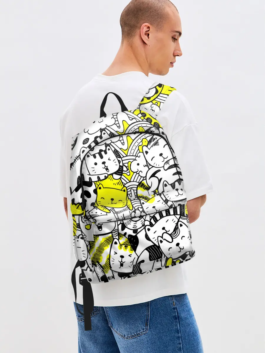 Рюкзак джинсовый / Котики