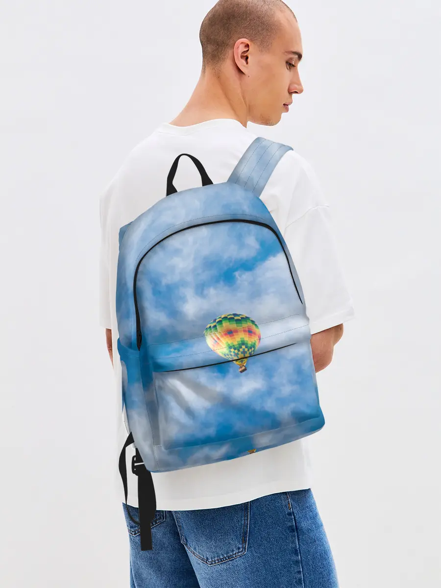 Рюкзак джинсовый / Воздушный шар в небе