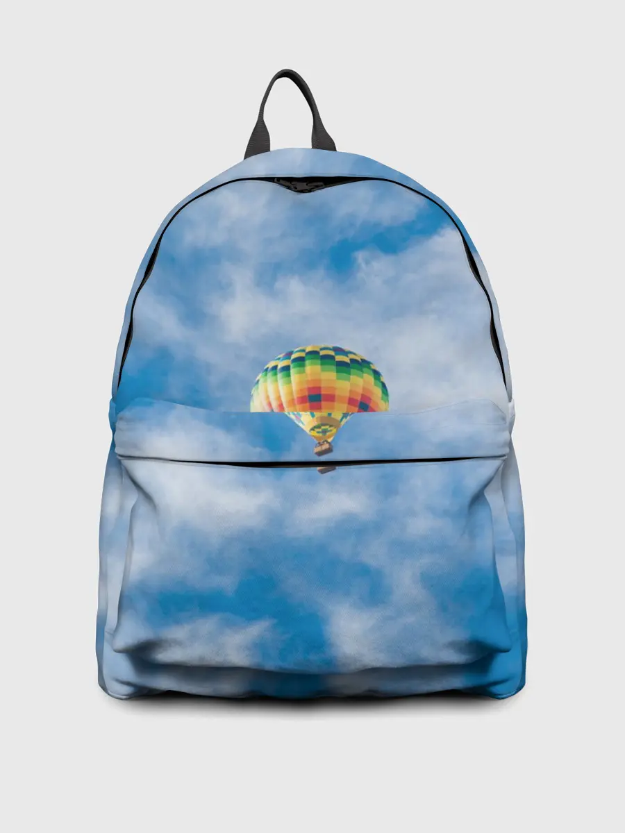 Рюкзак джинсовый / Воздушный шар в небе