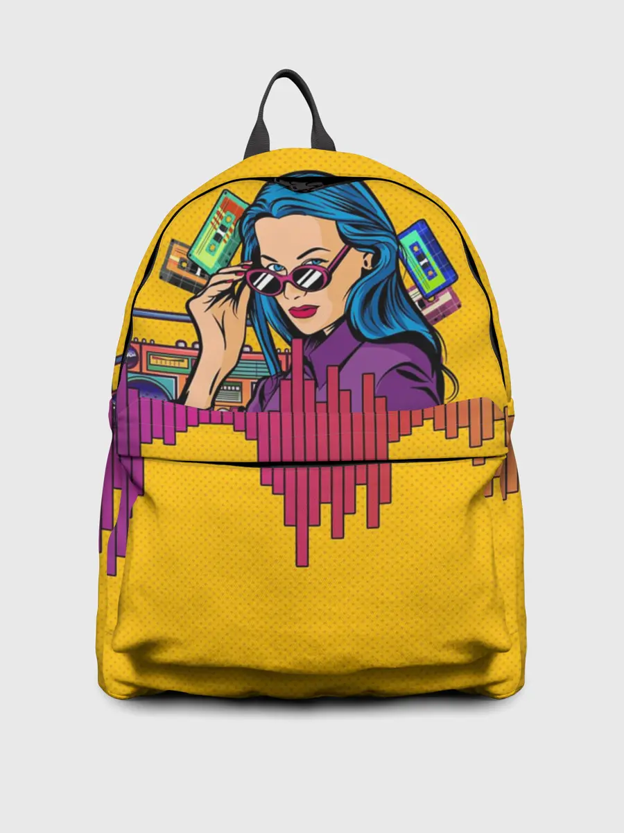 Рюкзак джинсовый / Ретро. Девушка 90-х Арт.