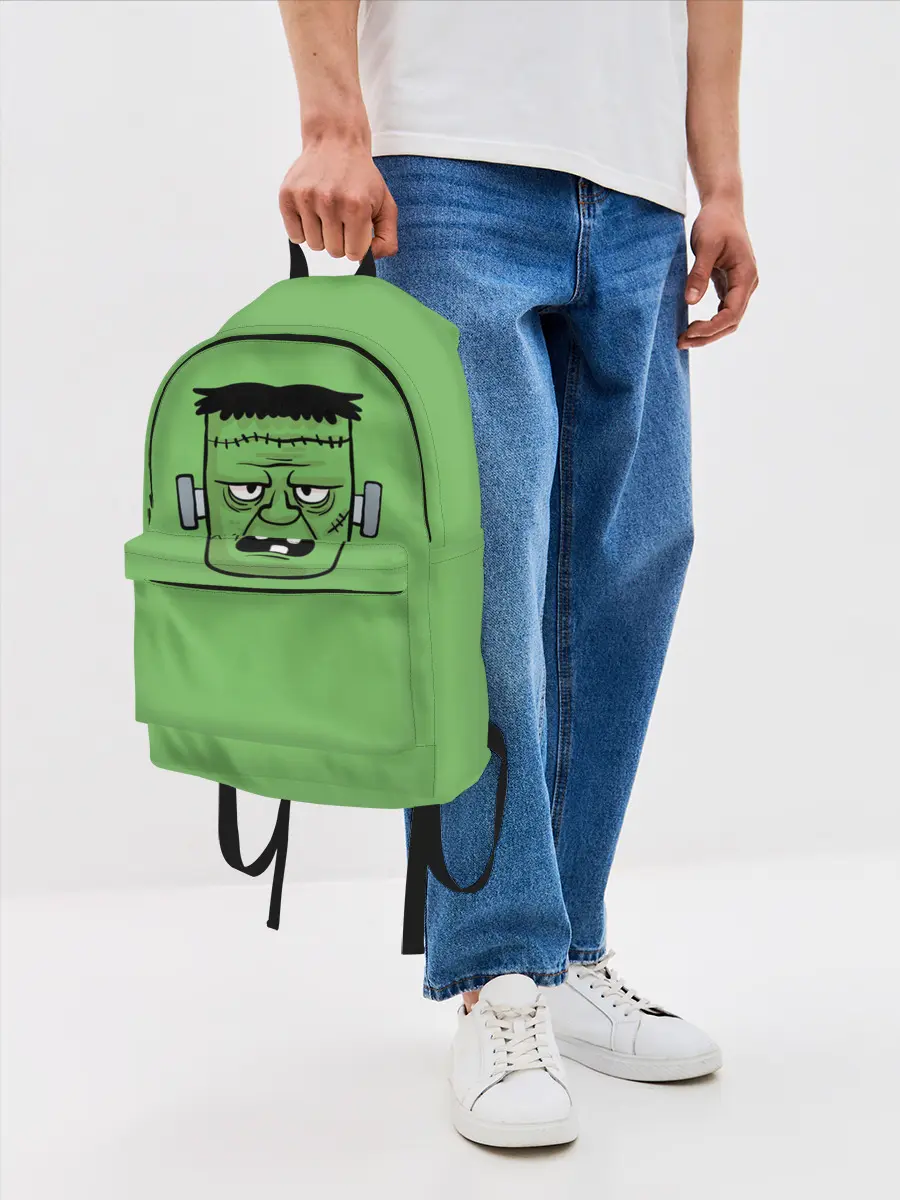 Рюкзак джинсовый / Зеленый Франкенштейн
