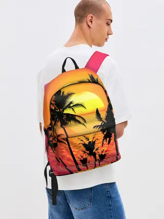 Рюкзак джинсовый / Прибрежный закат