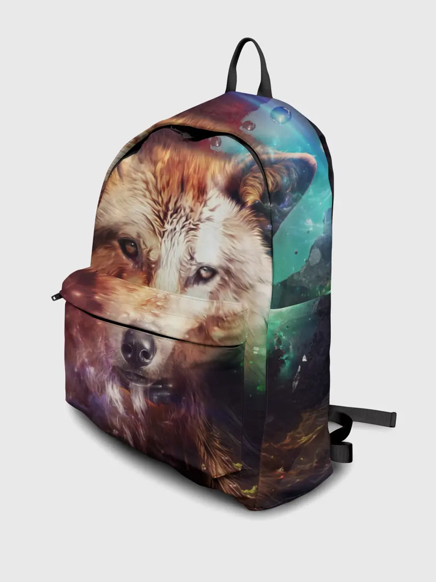 Рюкзак джинсовый / Красивый волк