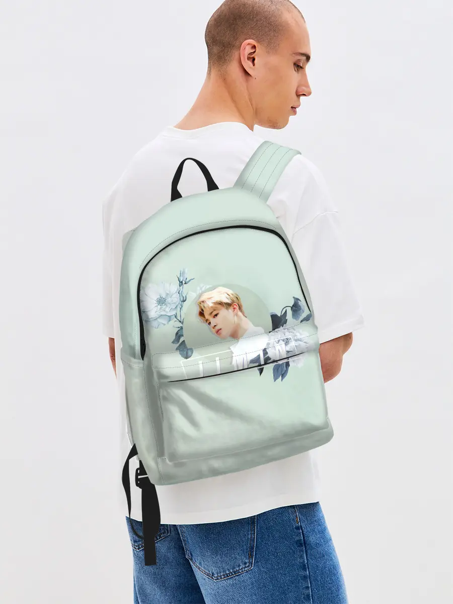 Рюкзак джинсовый / Чимин в цветах