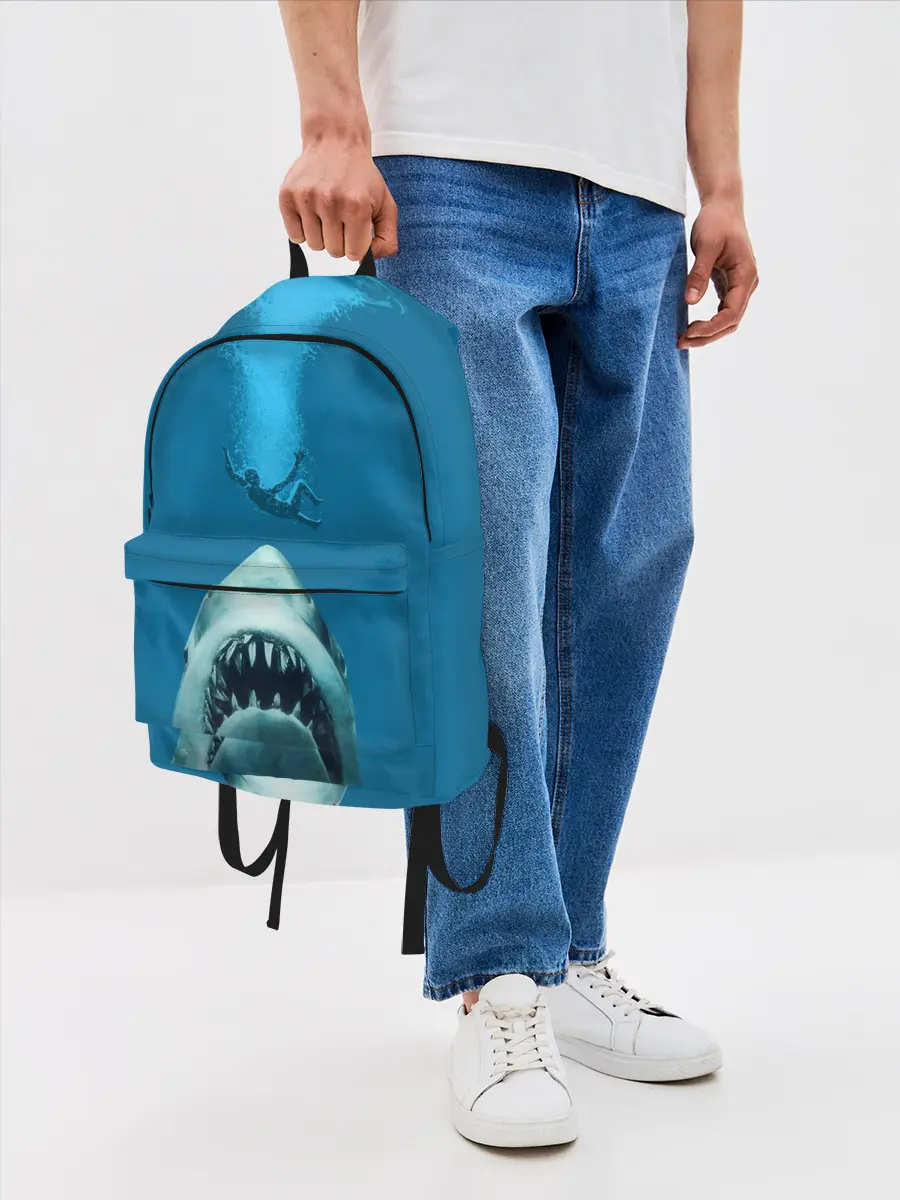 Рюкзак джинсовый / Челюсти