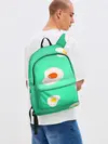 Рюкзак джинсовый / Яйца на Зеленом Фоне