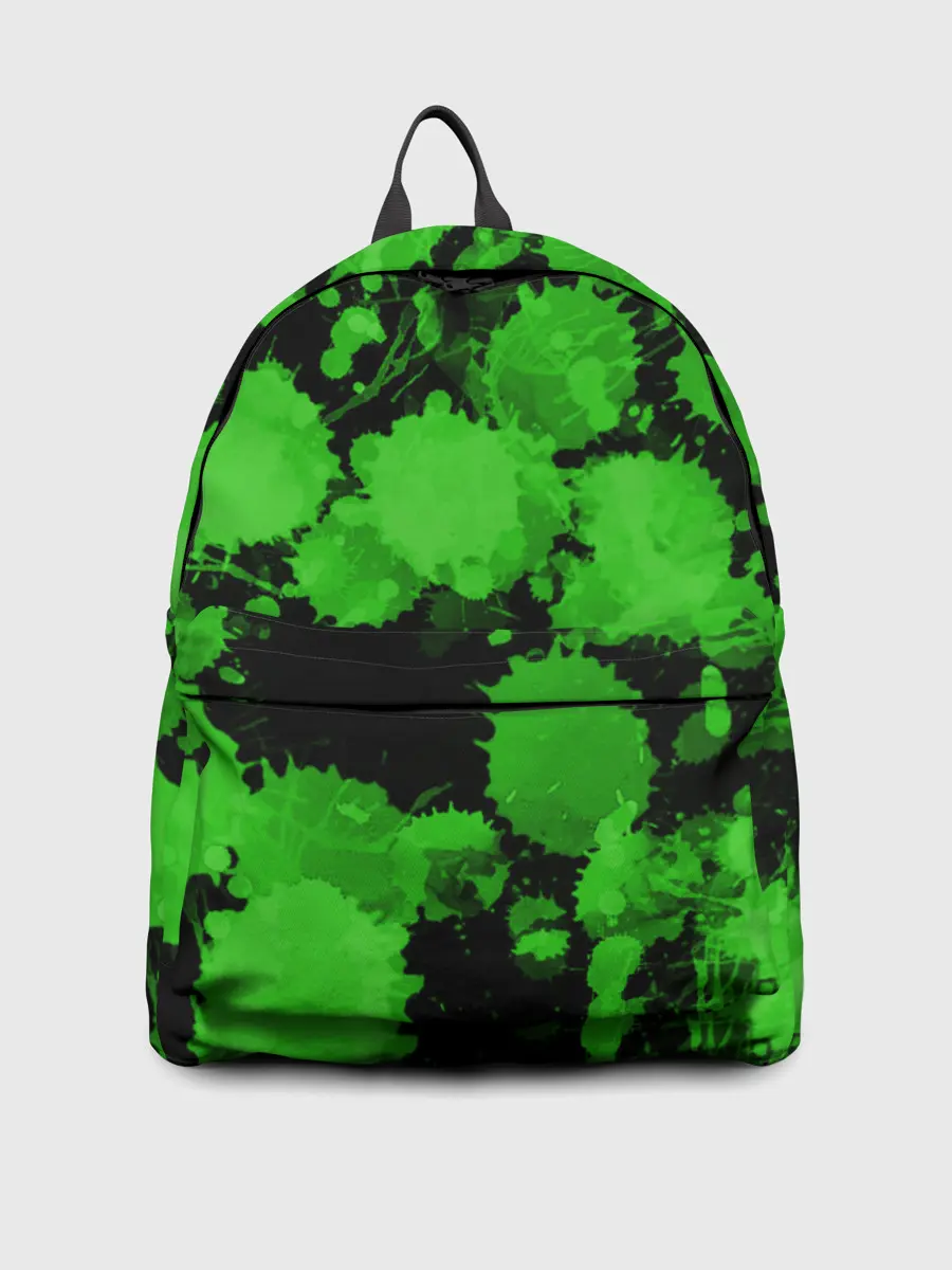 Рюкзак джинсовый / Зеленые Кляксы