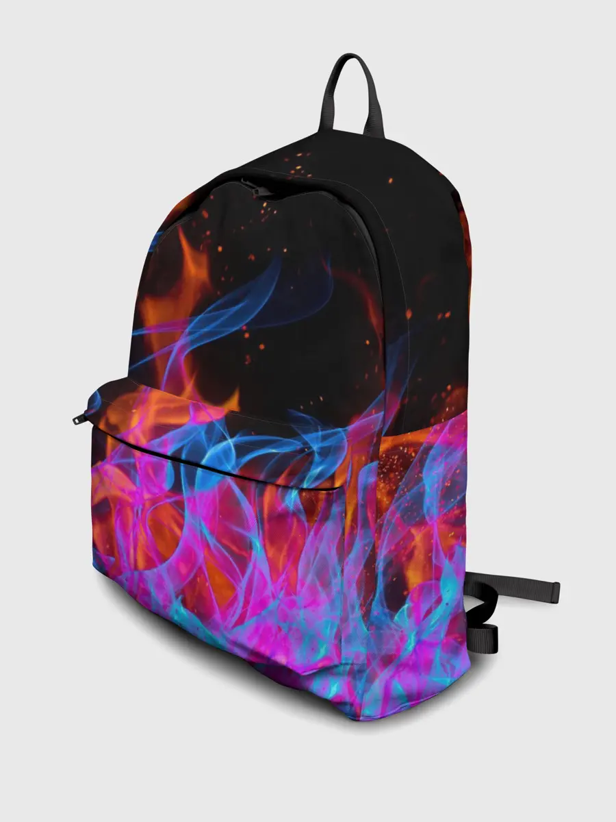 Рюкзак джинсовый / ТРИ ОГНЯ / FIRE / СИНИЙ ОГОНЬ