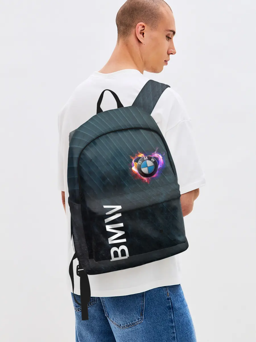 Рюкзак джинсовый / BMW Heart. Grooved Texture