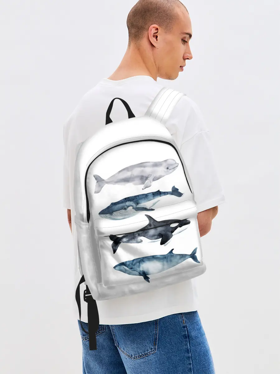 Рюкзак джинсовый / киты