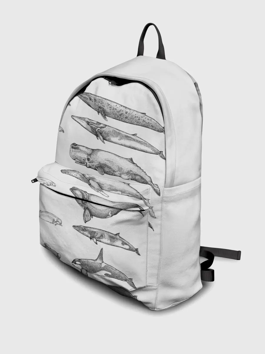 Рюкзак джинсовый / киты графика