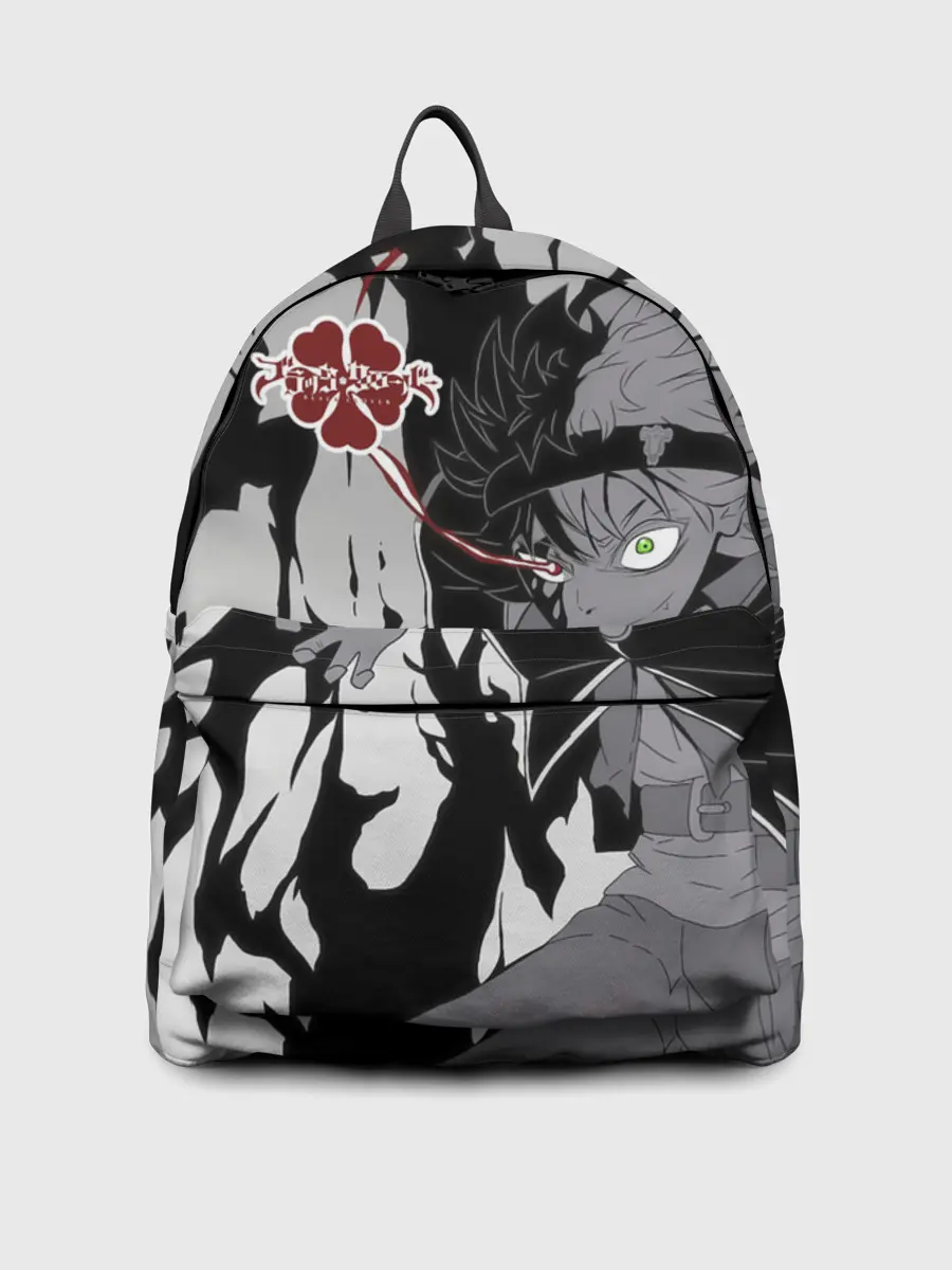 Рюкзак джинсовый / Черный Аста демон Чёрный клевер