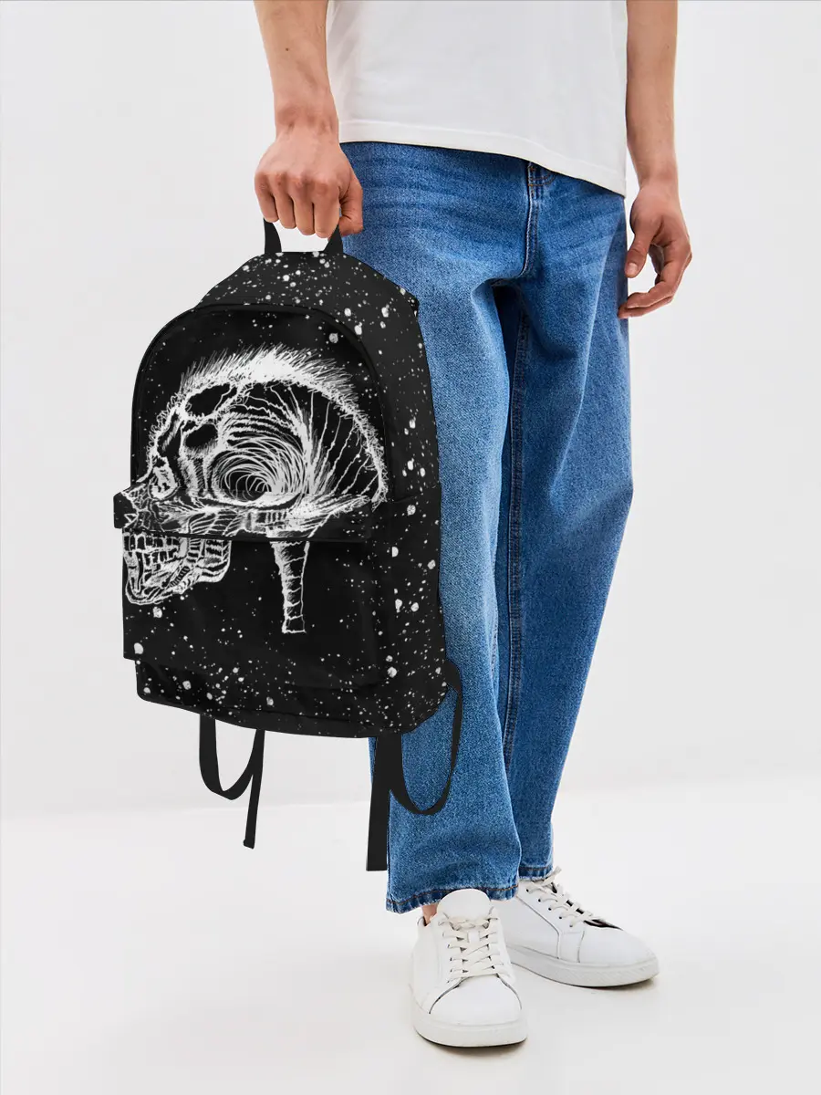 Рюкзак джинсовый / Череп Зверь и Брызги