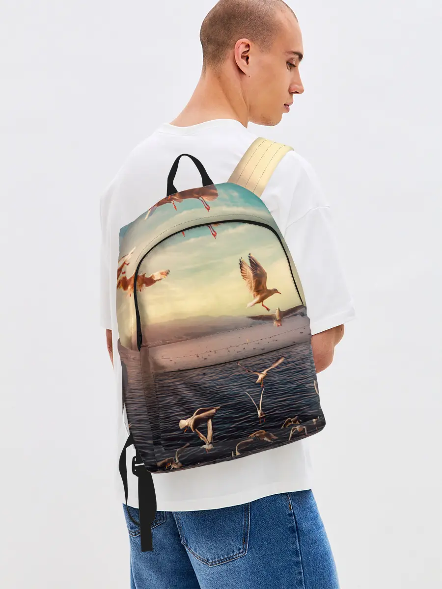 Рюкзак джинсовый / Чайки на воде