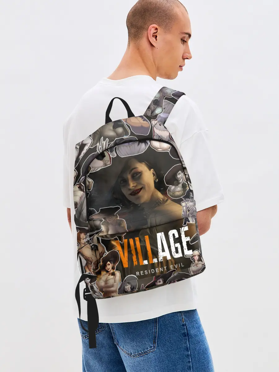 Рюкзак джинсовый / Dimitrescu stikers style