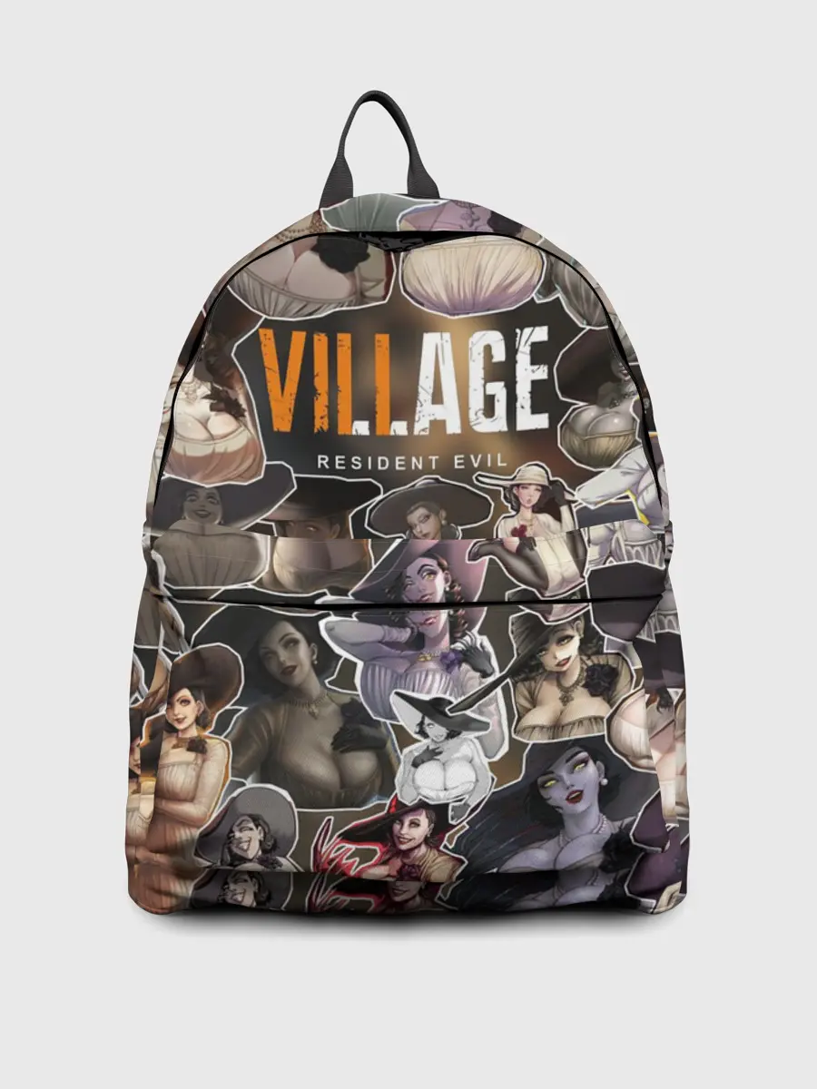 Рюкзак джинсовый / Dimitrescu stikers style 2