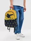 Рюкзак джинсовый / Чёрный клевер Аста желтый