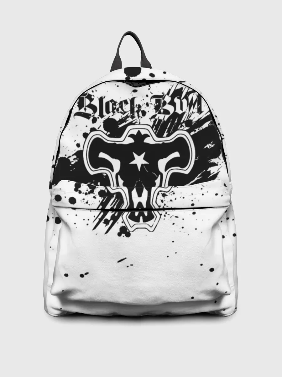 Рюкзак джинсовый / Черные быки брызги Чёрный клевер