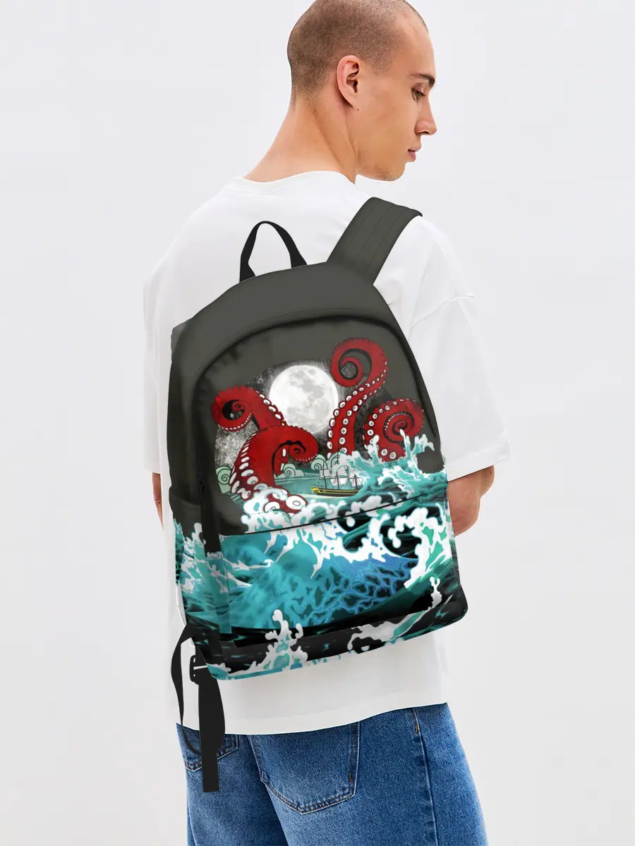 Рюкзак джинсовый / Корабль на Волнах | Кракен