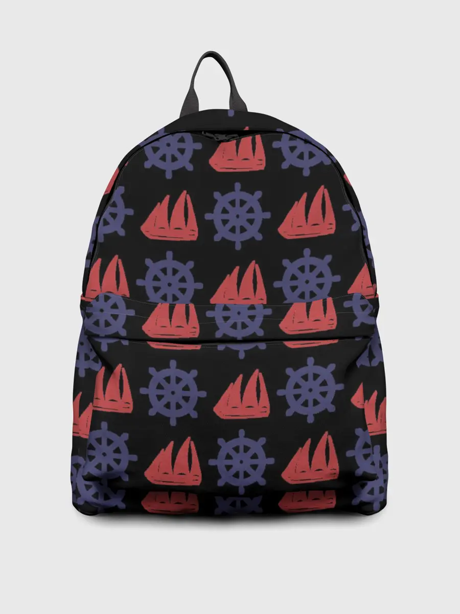 Рюкзак джинсовый / Корабли и штурвалы