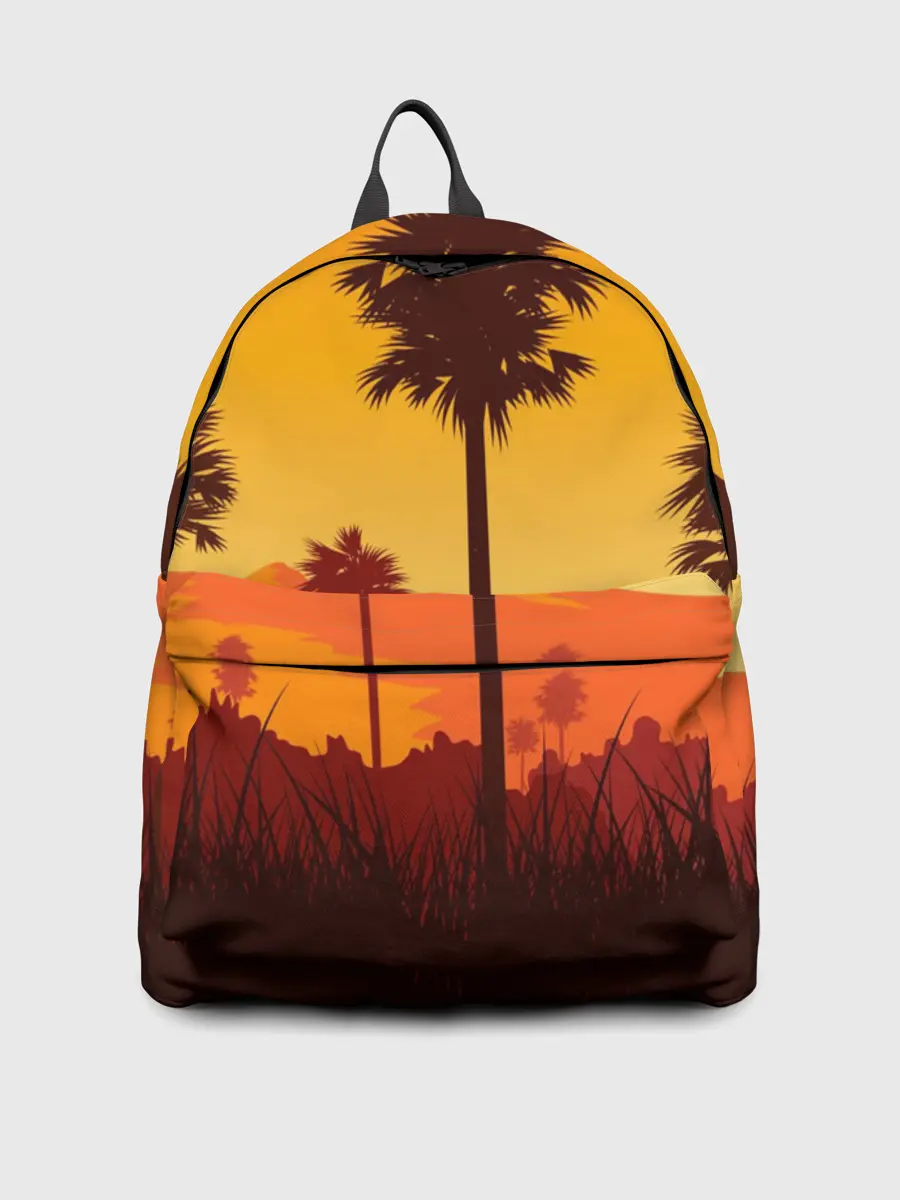 Рюкзак джинсовый / Лето, Пальмы, вечер