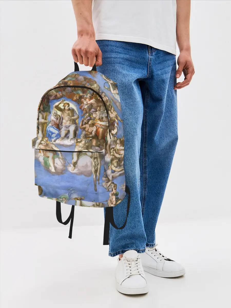 Рюкзак джинсовый / Микеланджело страшный суд