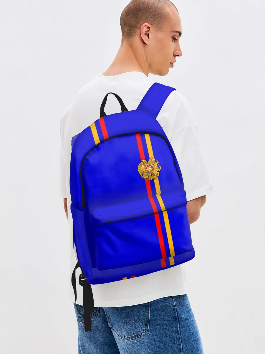 Рюкзак джинсовый / Армения, лента с гербом