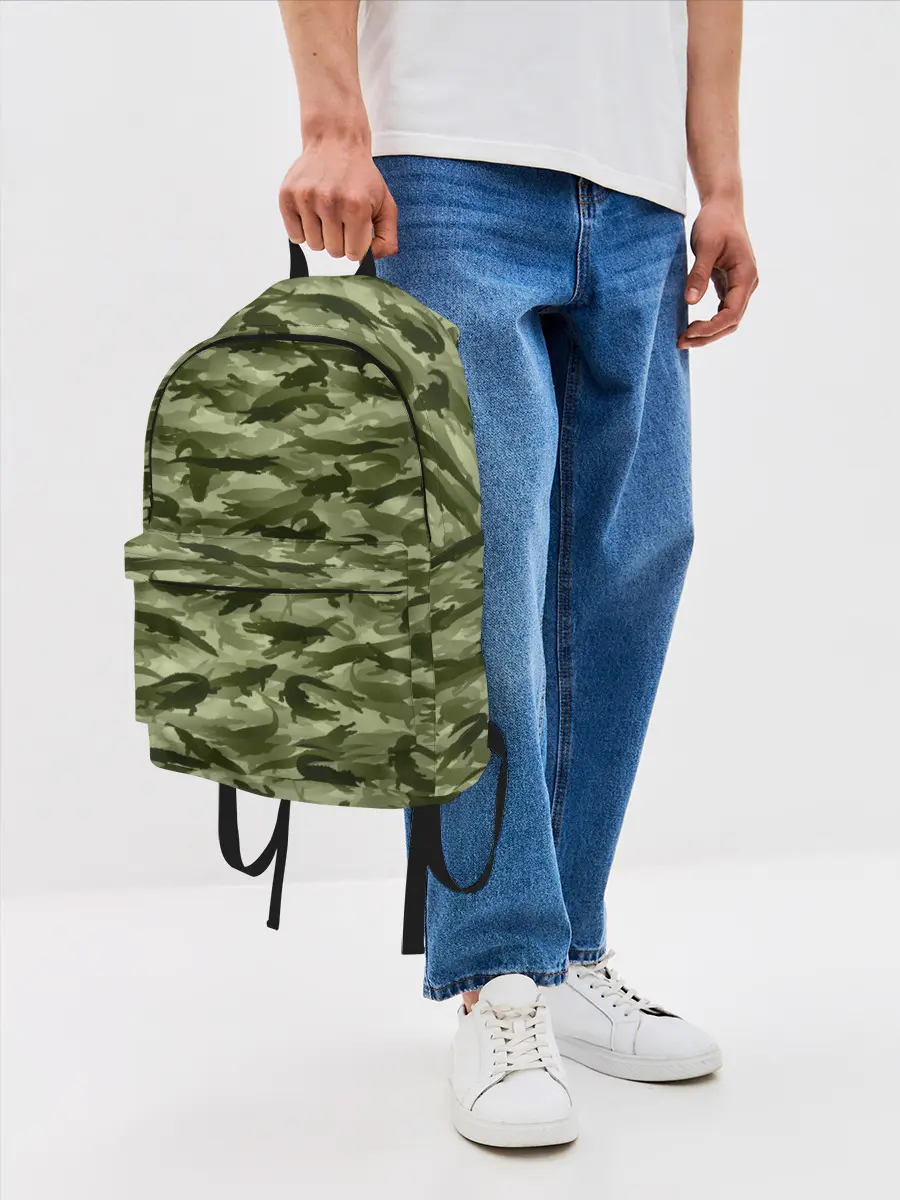 Рюкзак джинсовый / Камуфляж с крокодилами