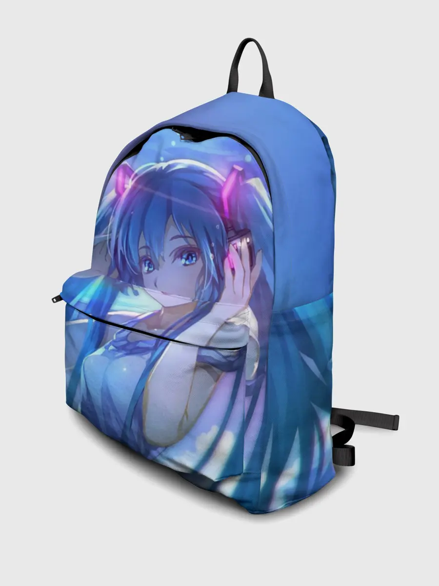 Рюкзак джинсовый / Miku на фоне космоса