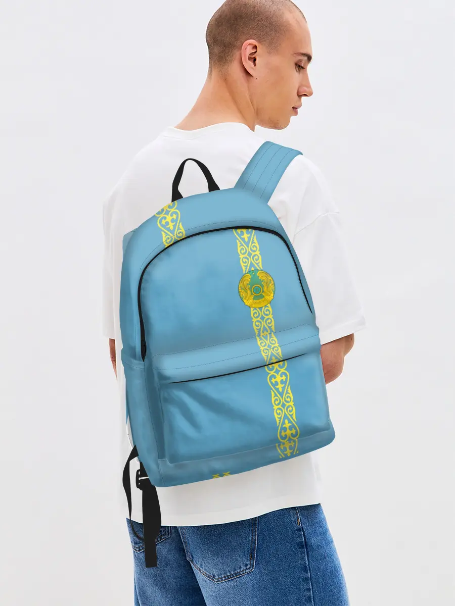 Рюкзак джинсовый / Казахстан, лента с гербом