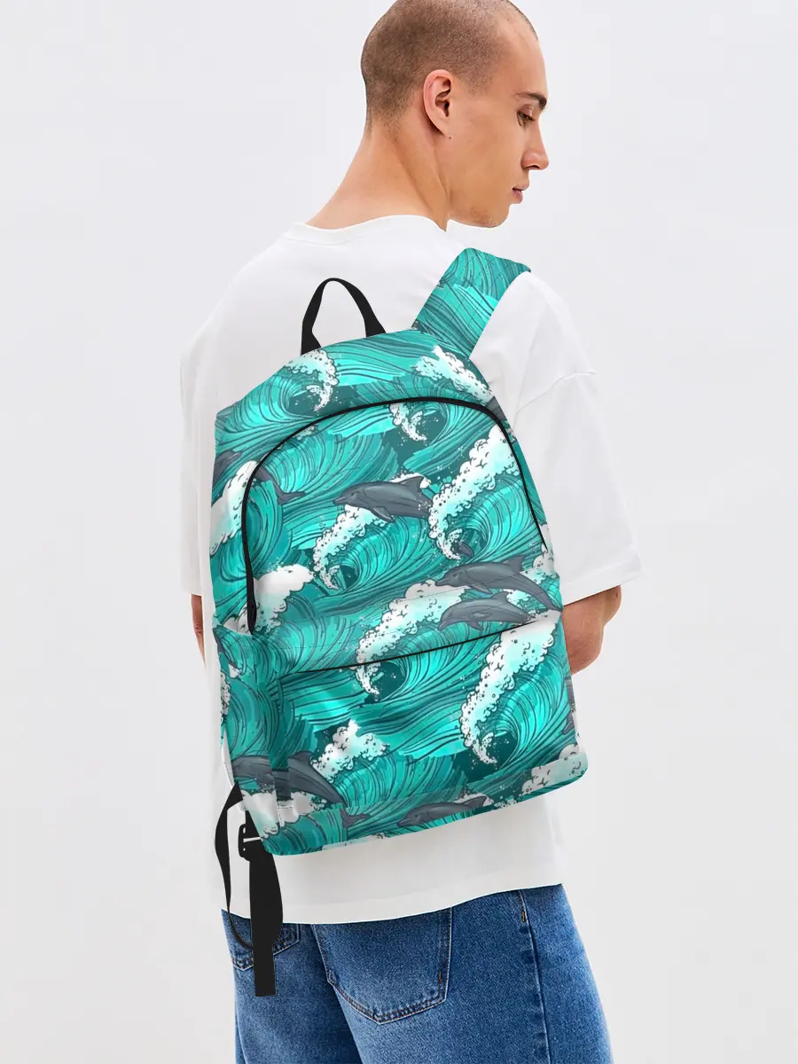 Рюкзак джинсовый / Дельфины