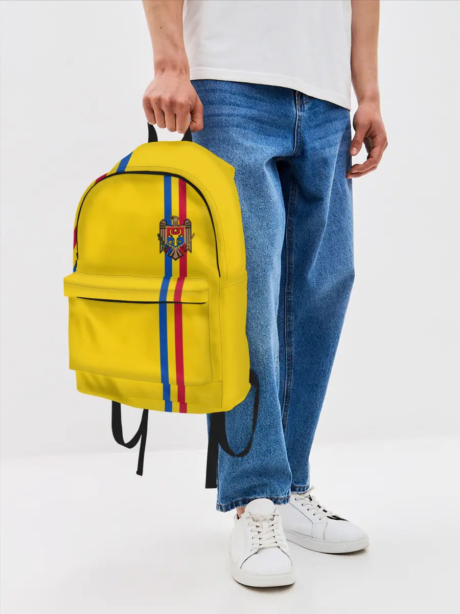 Рюкзак джинсовый / Молдавия, лента с гербом