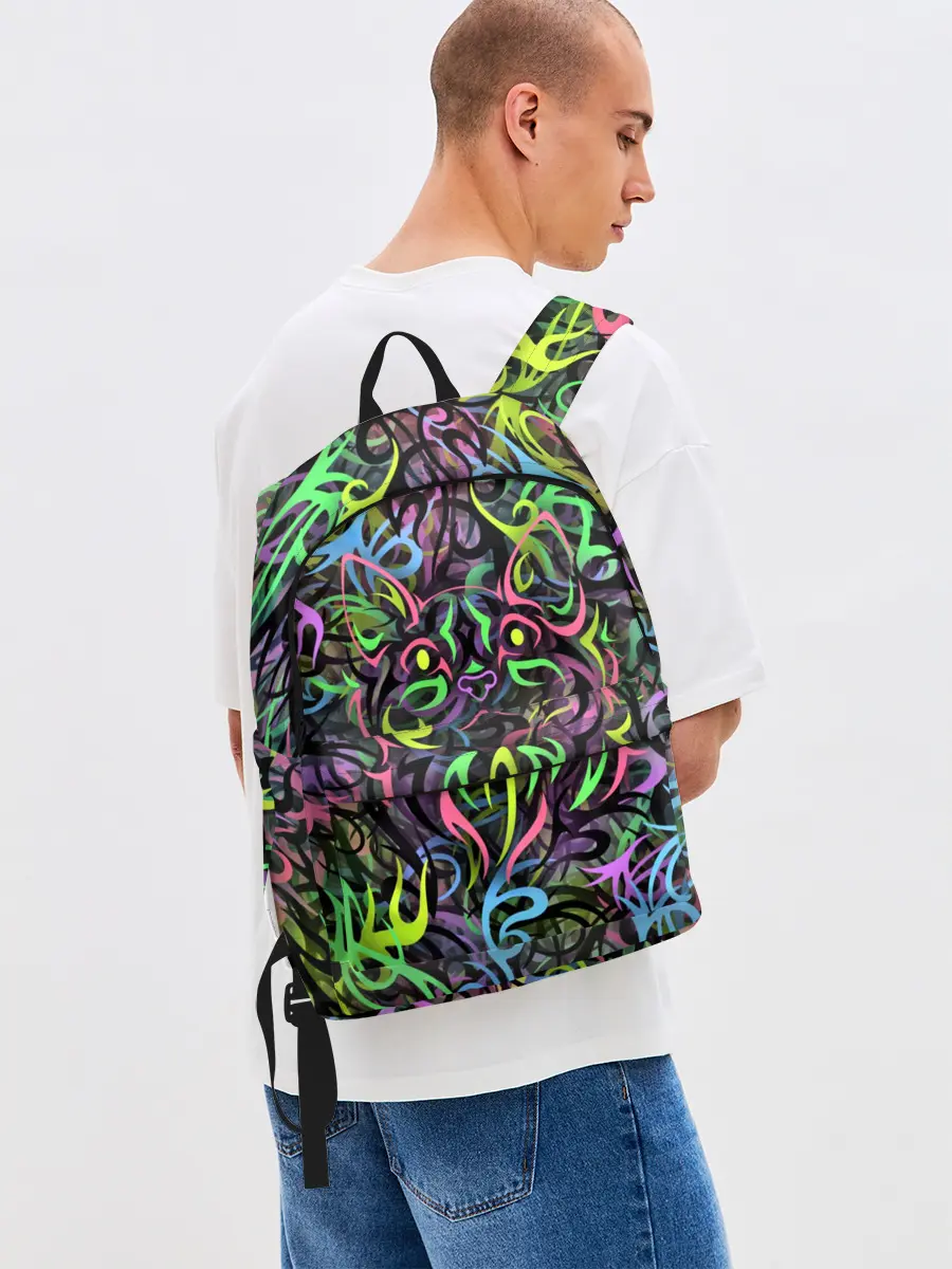 Рюкзак джинсовый / Абстрактный кот