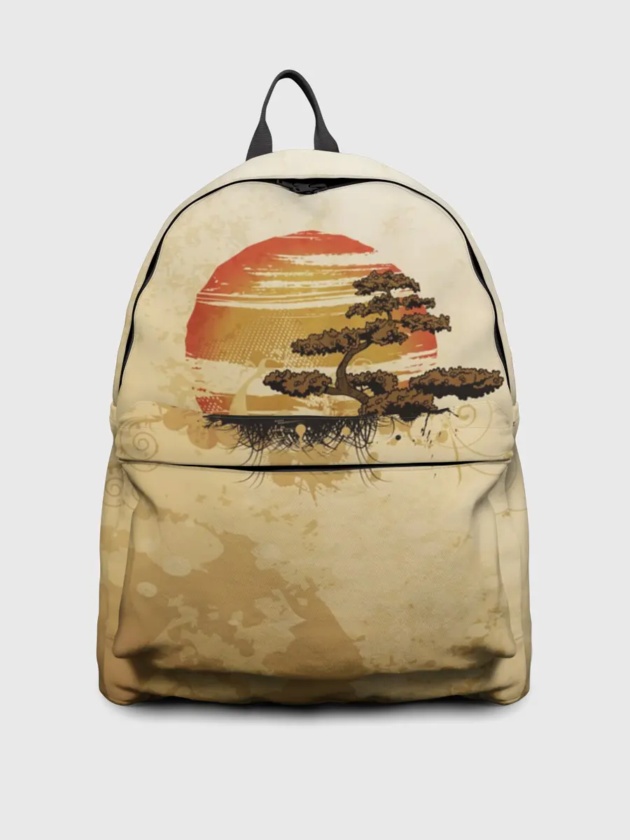 Рюкзак джинсовый / Дерево на закате
