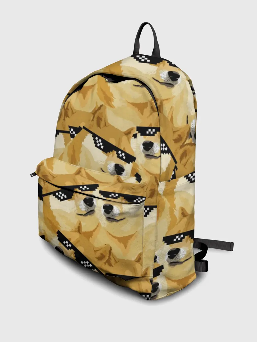 Рюкзак джинсовый / Doge мем в deal with it очках