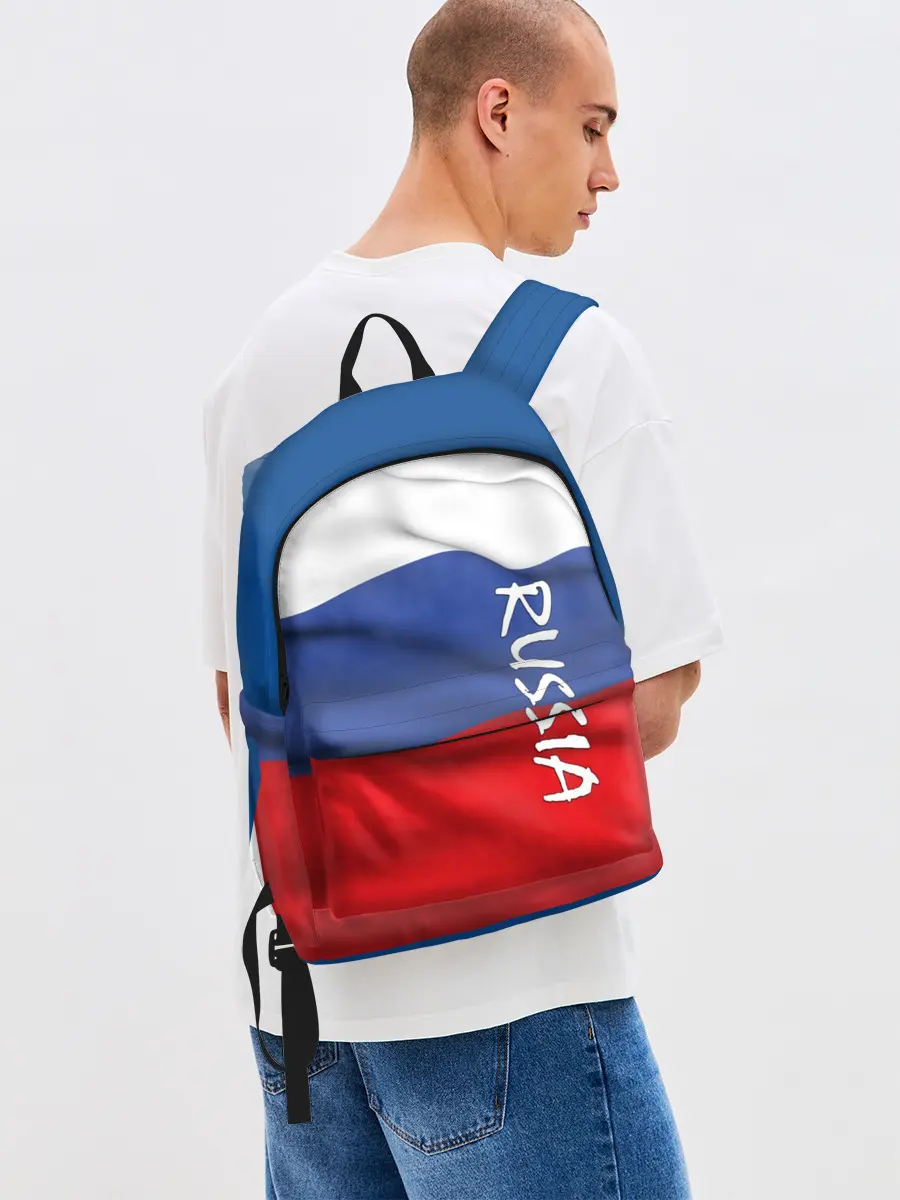 Рюкзак джинсовый / ФЛАГ РОССИИ.