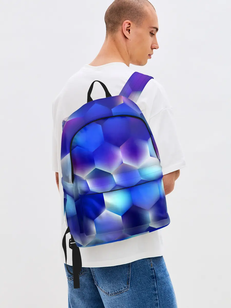 Рюкзак джинсовый / Синяя чешуя змеи