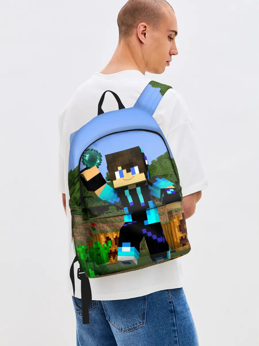 Рюкзак джинсовый / Стив бросает ендерперл.